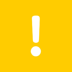 White exclamation point on yellow background